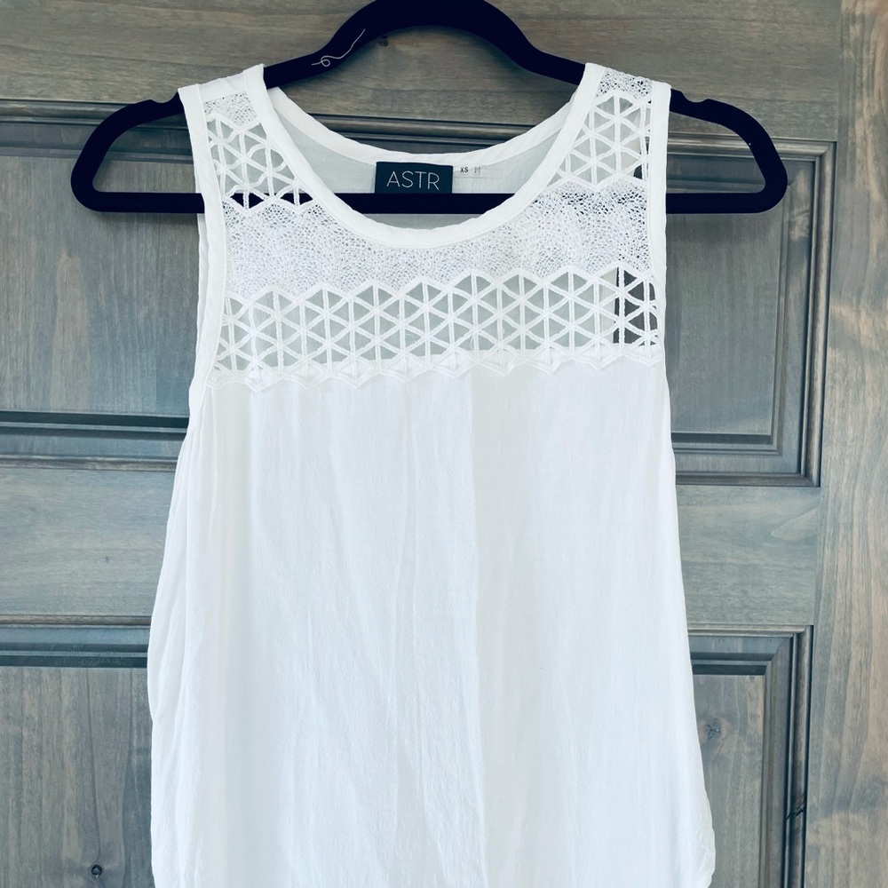 White Astr Tank Top